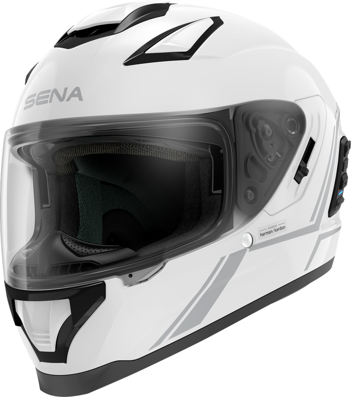 Sena Stryker Full Face Helmet With Mesh Intercom, Color: White, Size: 2X-Large