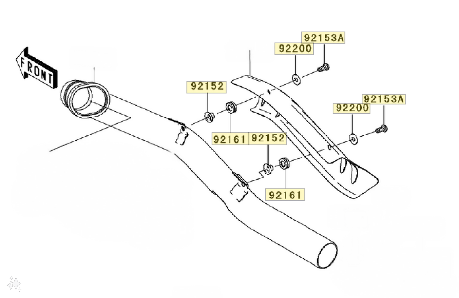 2008-2018 KLR650 Exhaust Heat Shield Hardware Kit OEM