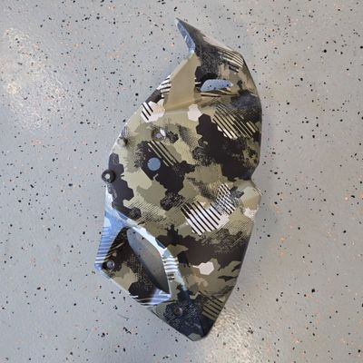 2025 KLR650 Engine Shroud RH Cypher Camo Beige OEM