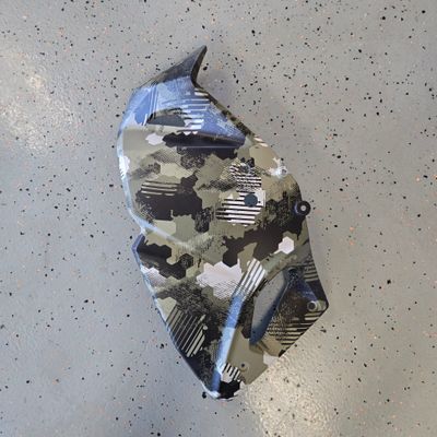 2025 KLR650 Engine Shroud LH Cypher Camo Beige OEM