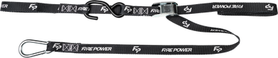 Fire Power 1" Tie-Down Strap with Built In Soft Ties &amp; Carabiner Black 2/PK