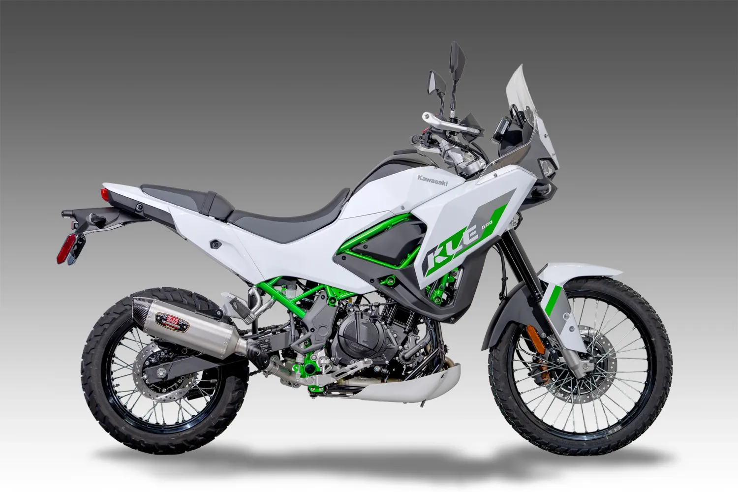 Yoshimura KLE500 2026 R-77 Stainless Slip-On Exhaust, w/ Stainless Muffler 14500B0520