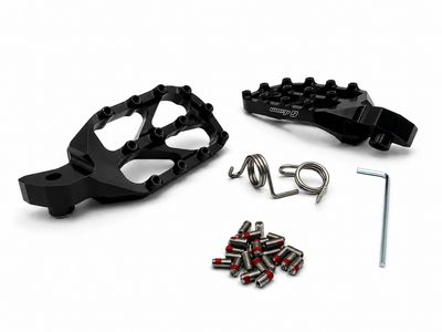 Warp9 Racing Elite Foot Pegs — Kawasaki KLR650 (Black)