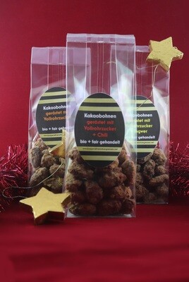 Kombo 3 x 1: Karamellisierte Bio-Kakaobohnen Panela + Ingwer + Chili Kombo 3 x 1: Karamellisierte Bio-Kakaobohnen Panela + Ingwer + Chili