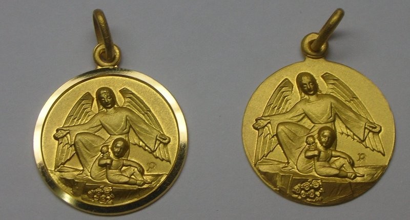 MEDALLA DEL ANGEL DE LA GUARDA CLASICA CON O SIN BISEL