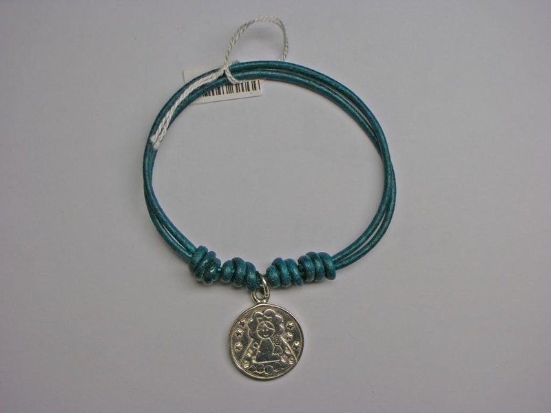 PULSERA CUERO Y PLATA DE PRIMERA LEY