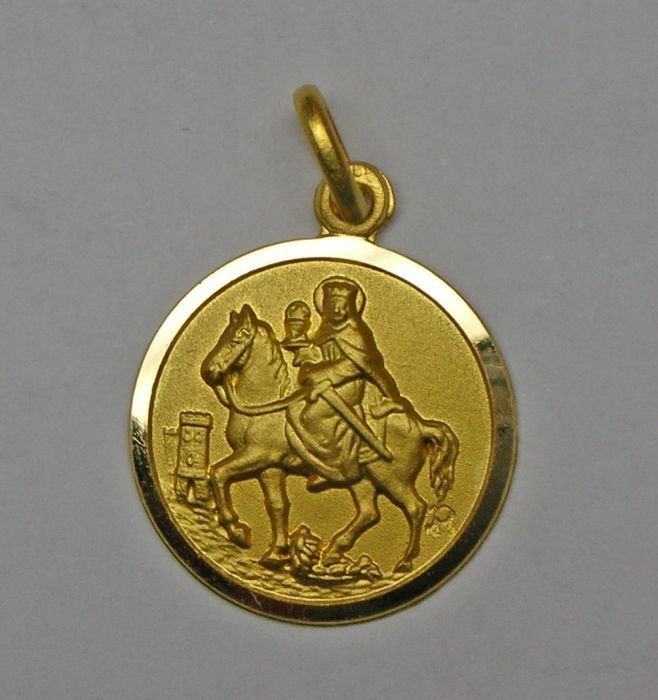MEDALLA DE SANTA BARBARA A CABALLO