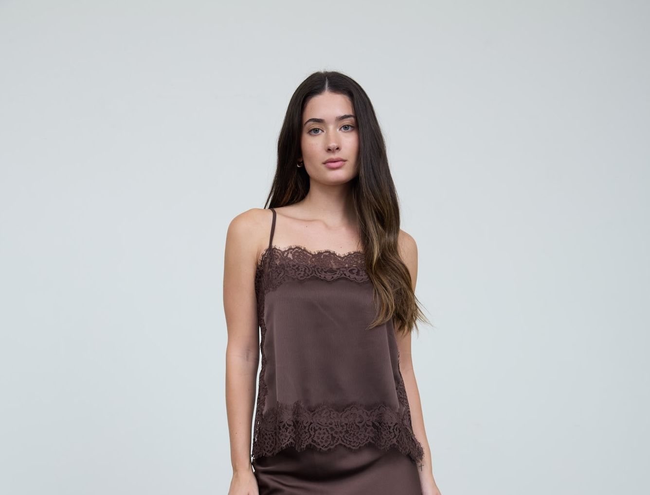 SATIN LACE TRIM CAMI