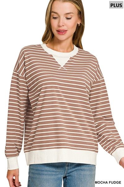 CURVY STRIPED SWEATSHIRT
