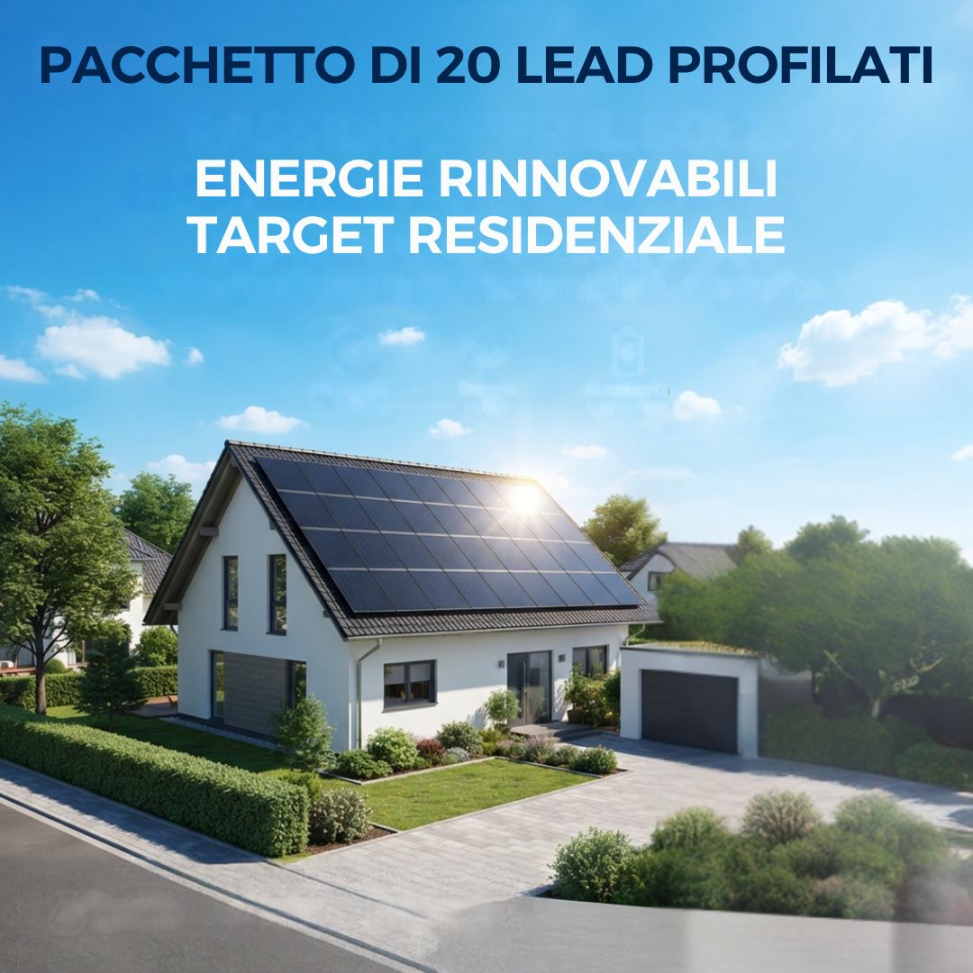 Pacchetto di 20 Lead Profilati per il settore delle Energie Rinnovabili – Target Residenziale