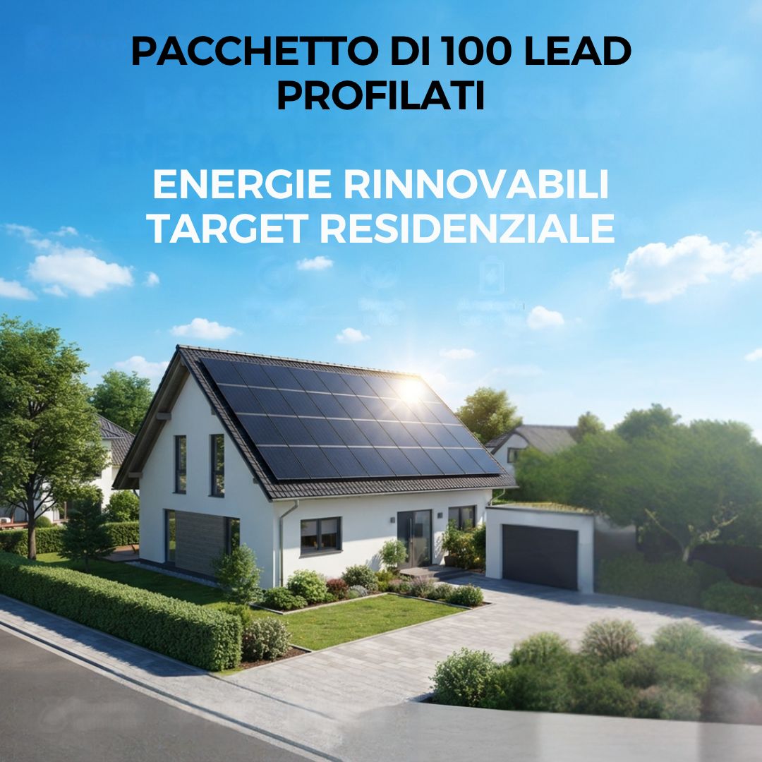 Pacchetto di 100 Lead Profilati per il settore delle Energie Rinnovabili – Target Residenziale