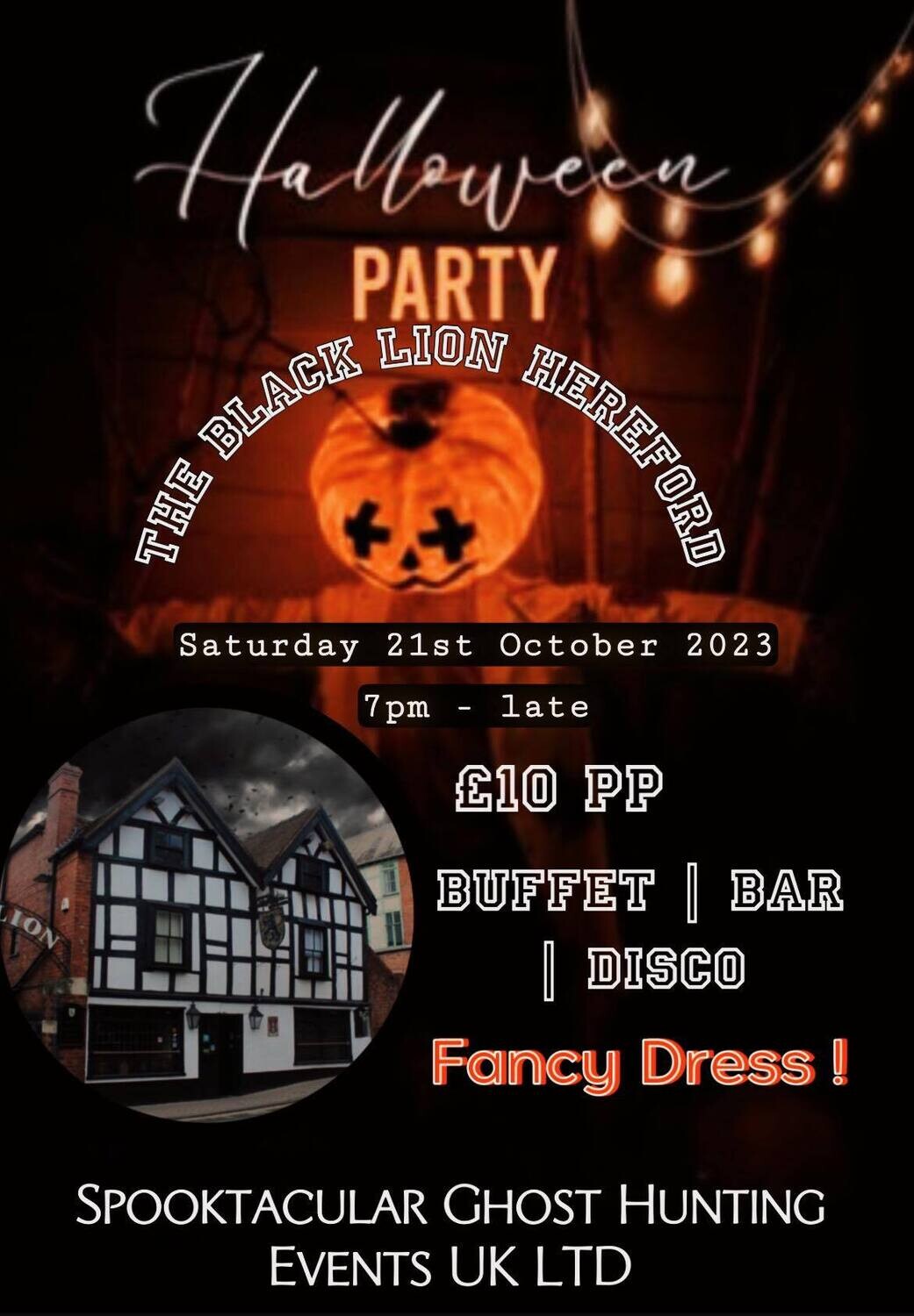 Spooktacular's Halloween Party Hereford £10 P/P