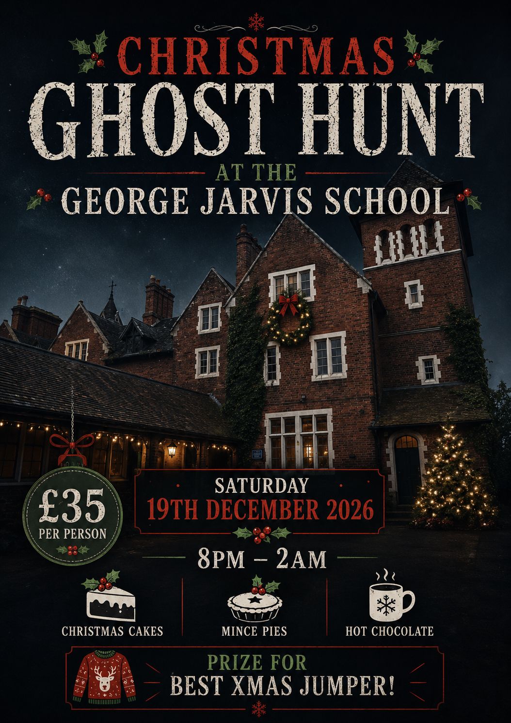 The George Jarvis Boarding School Xmas Ghost Hunt- 19/12/2026 - £35 P/P