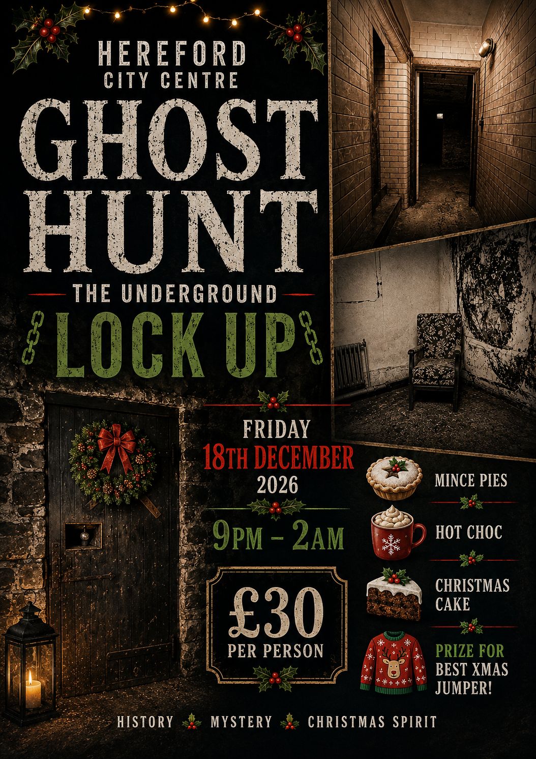 The Underground Lock Up Xmas Ghost Hunt  -  18/12/2026 - £30 P/P