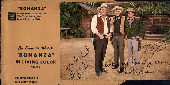 Autografy gwiazd serialu "Bonanza"