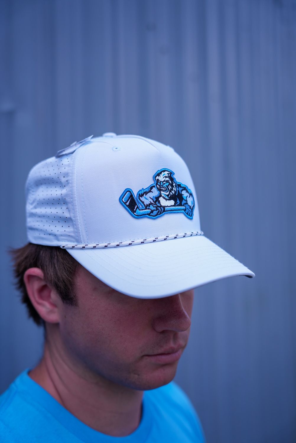 Jacksonville Icemen Wht/Blk Alternate Logo Richardson Perf Rope Hat
