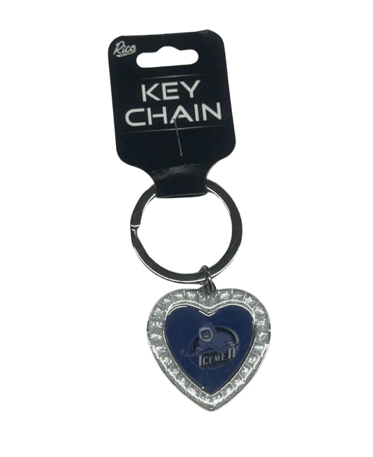 Jacksonville Icemen Metal Heart Keychain