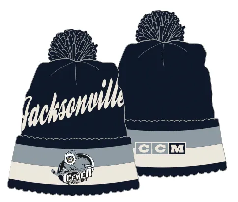 Jacksonville Icemen CCM Striped Logo Beanie