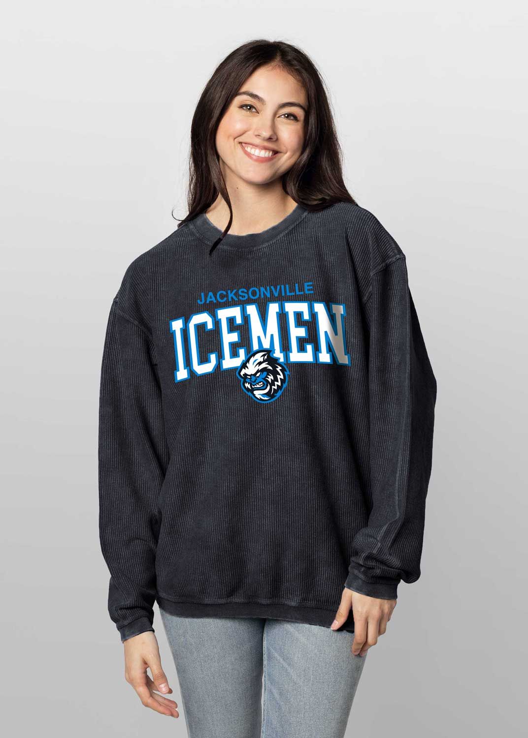 Jacksonville Icemen Black The Original Corded Crew