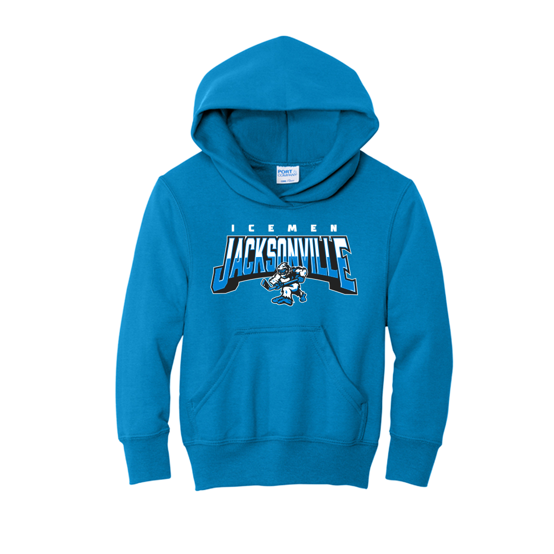 Jax Icemen Custom Dyed Youth Blue Line Hoodie