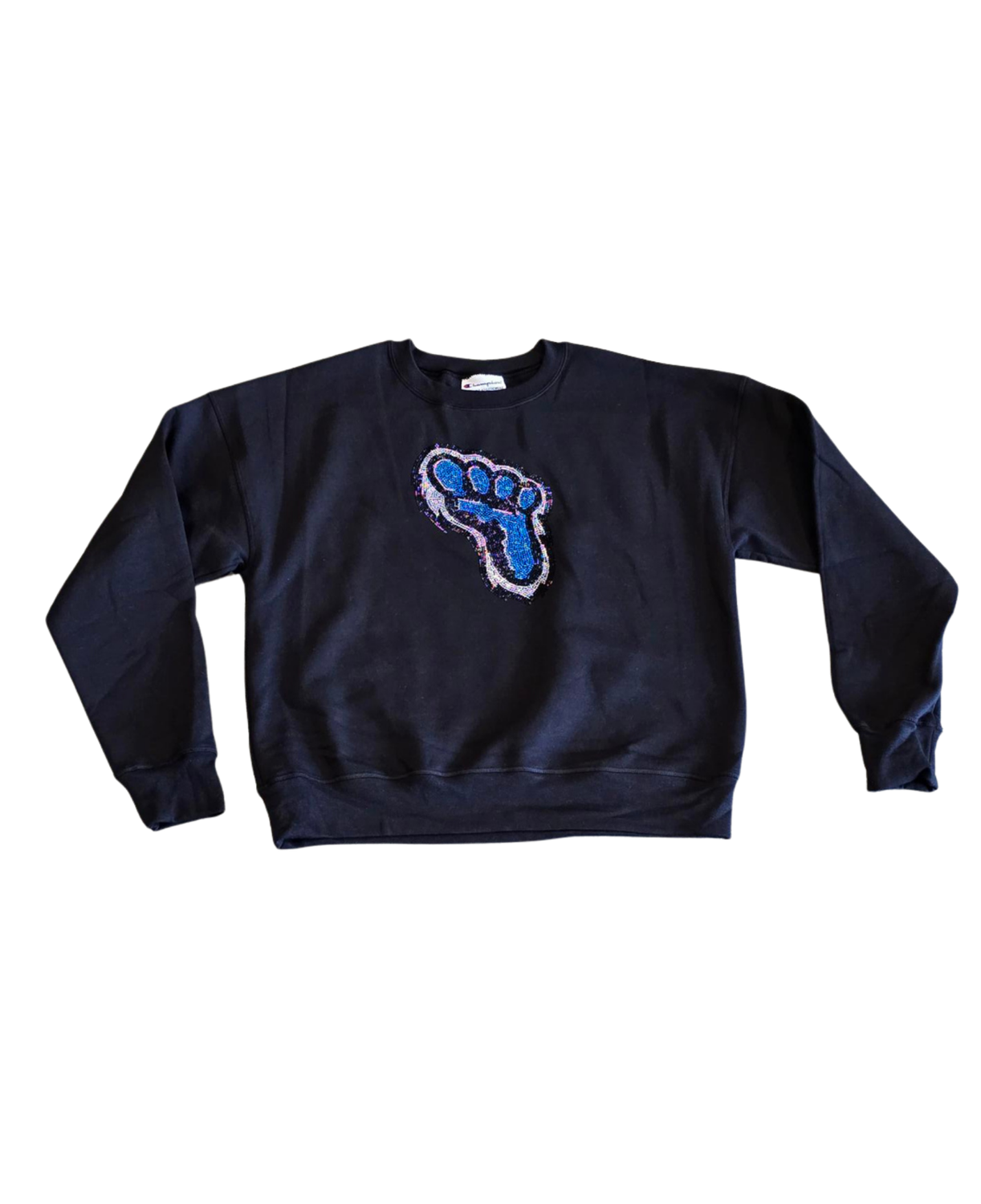 Jax Icemen Champion Women's Crewneck Foot Logo Rhinestone