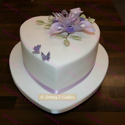 Gretna Heart Shaped Wedding Cake with Sugar Lilies
