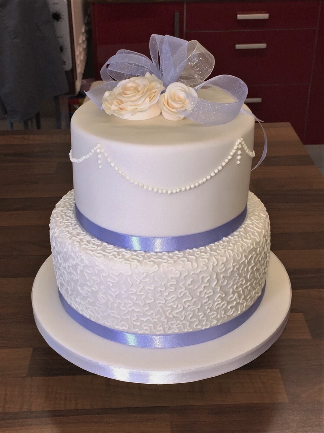 Gretna Wedding Cake- Piped Swags and Filligree Piping