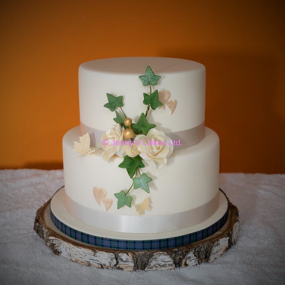 Gretna Two-tier Wedding Cake With Sugar Roses