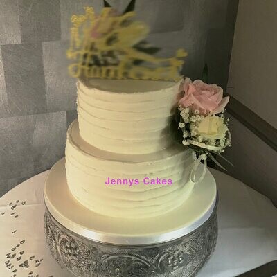 Gretna Two-Tier Ridged Wedding Cake