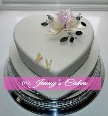 Gretna Large Heart Wedding Cake with Sugar Lilies
