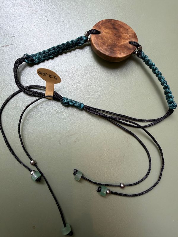 armband van boomparel beuk+ amazoniet
