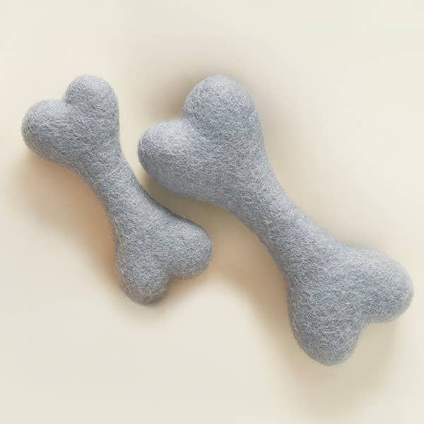 NEUTRAL WOOLBONE Dog Toy, Color: SLATE, Size: LARGE