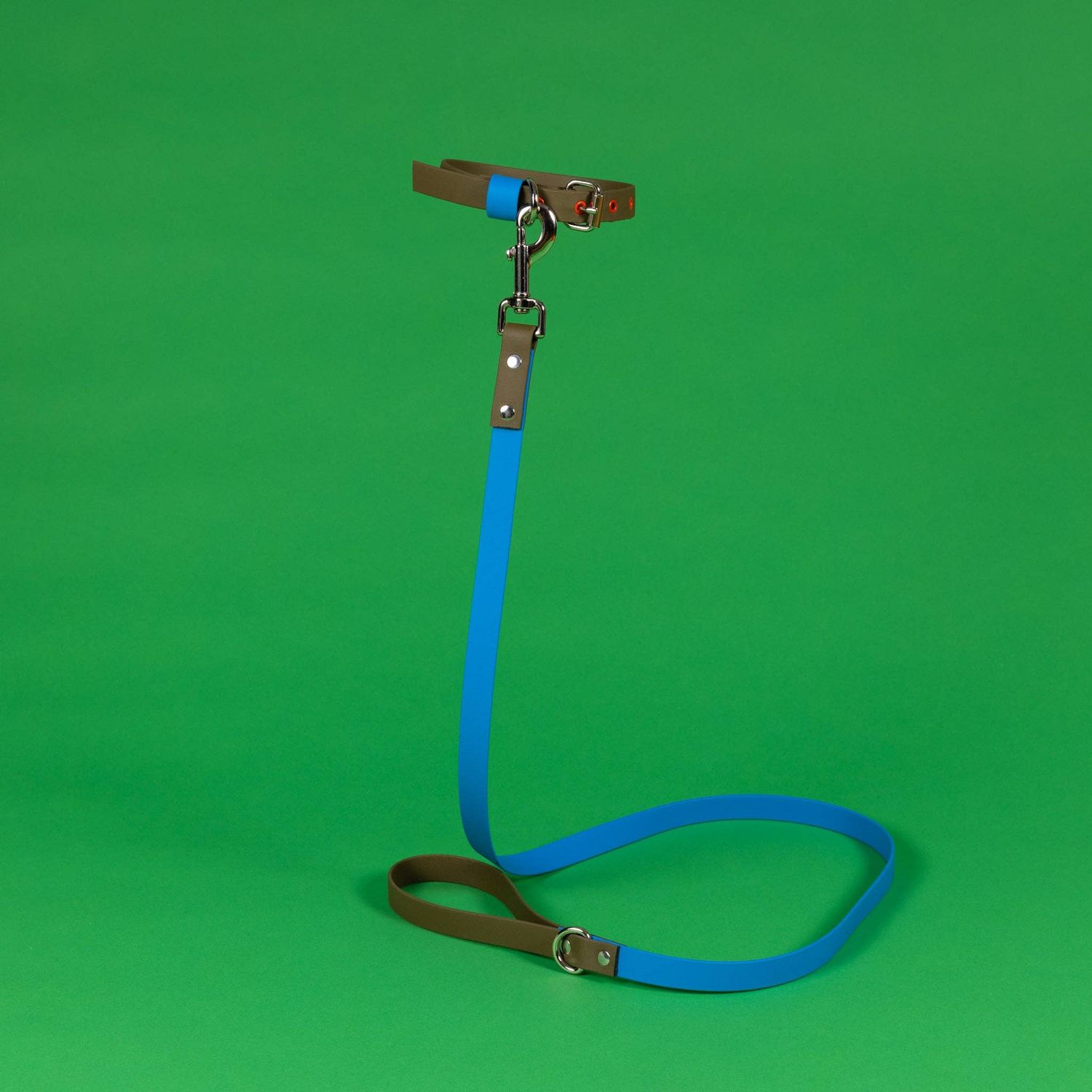 Blue/Olive Waterproof Leash / Collar