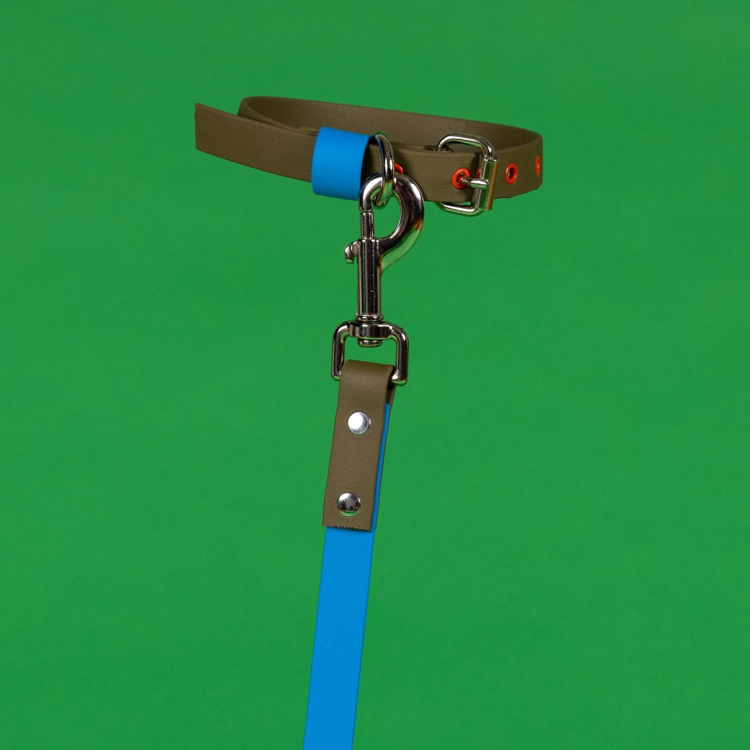Blue/Olive Waterproof Leash / Collar