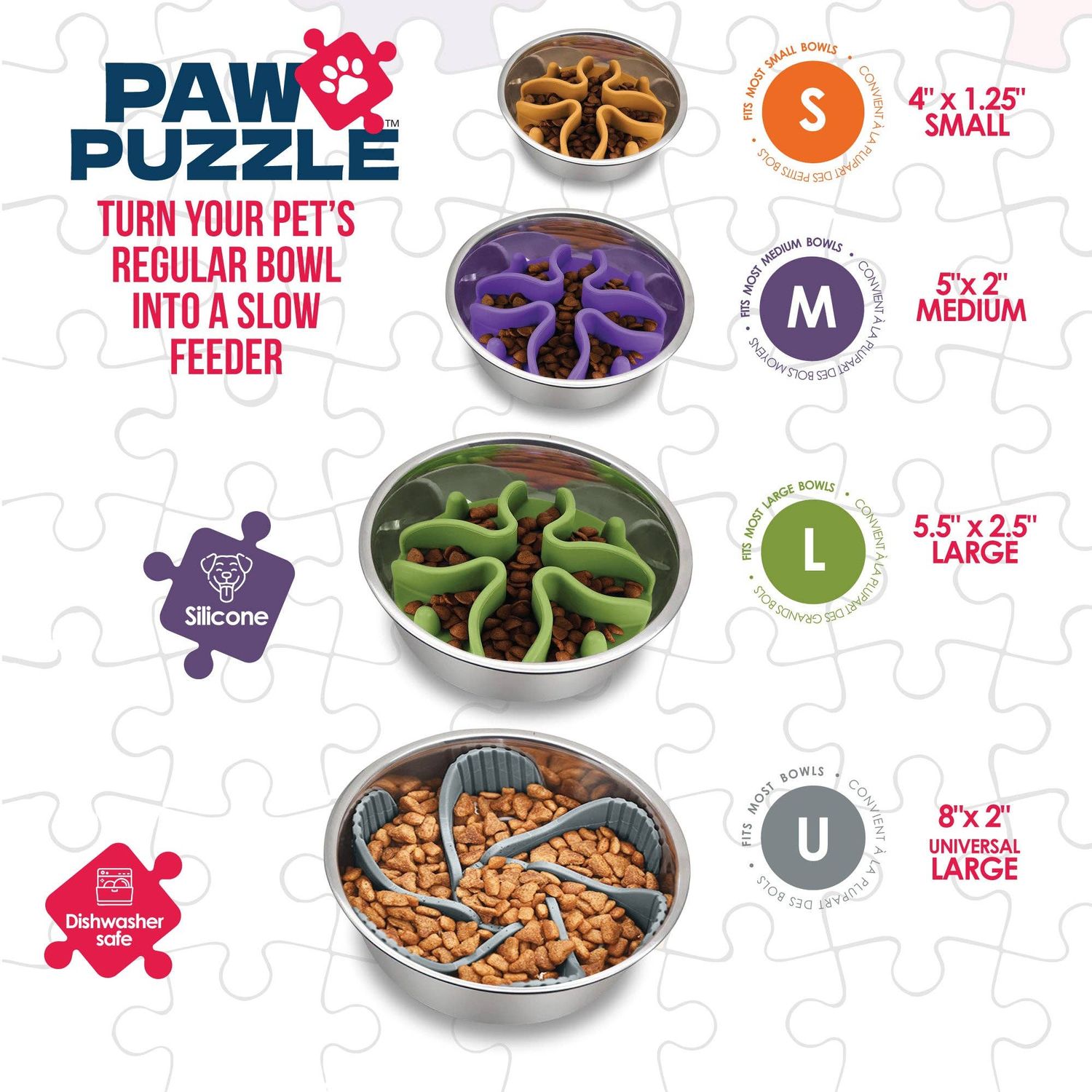 Paw Puzzle Slow Feeder Dog Bowl Insert