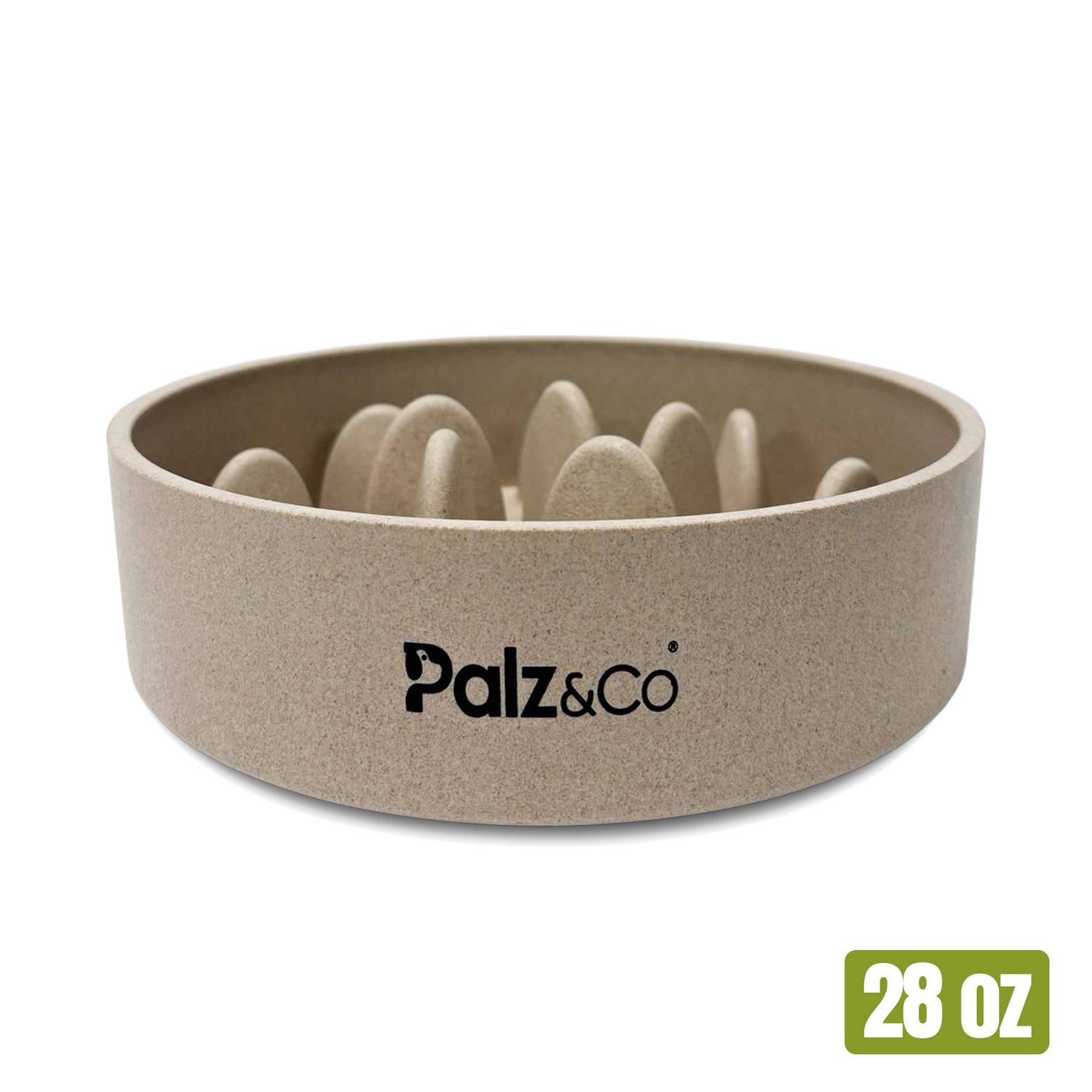 EcoBowl Slow Feeder Dog Bowl, Color: Sandstone Beige, Size: 28 Oz