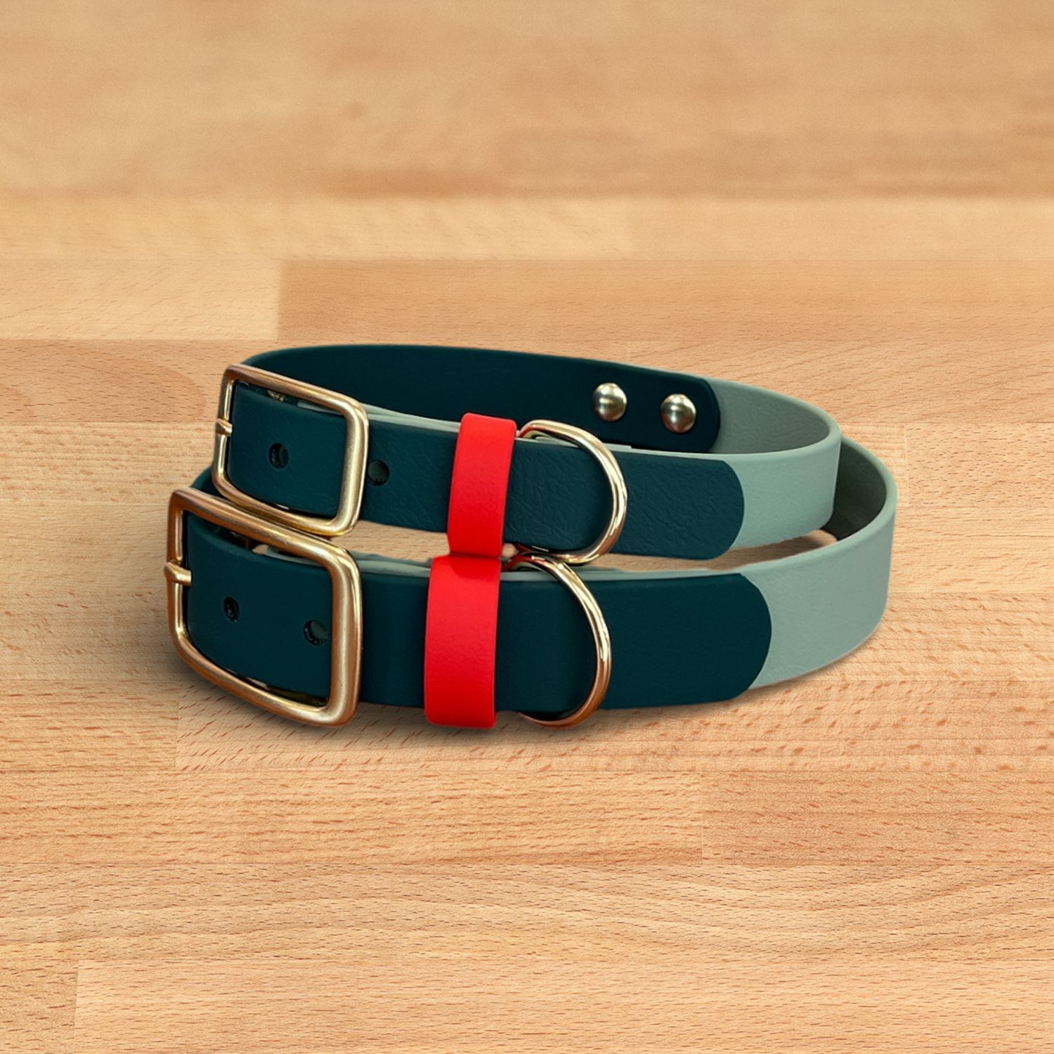Waterproof Dog Collar &amp; Leash | Strawberry Matcha Design, Size: Medium (14" - 18")