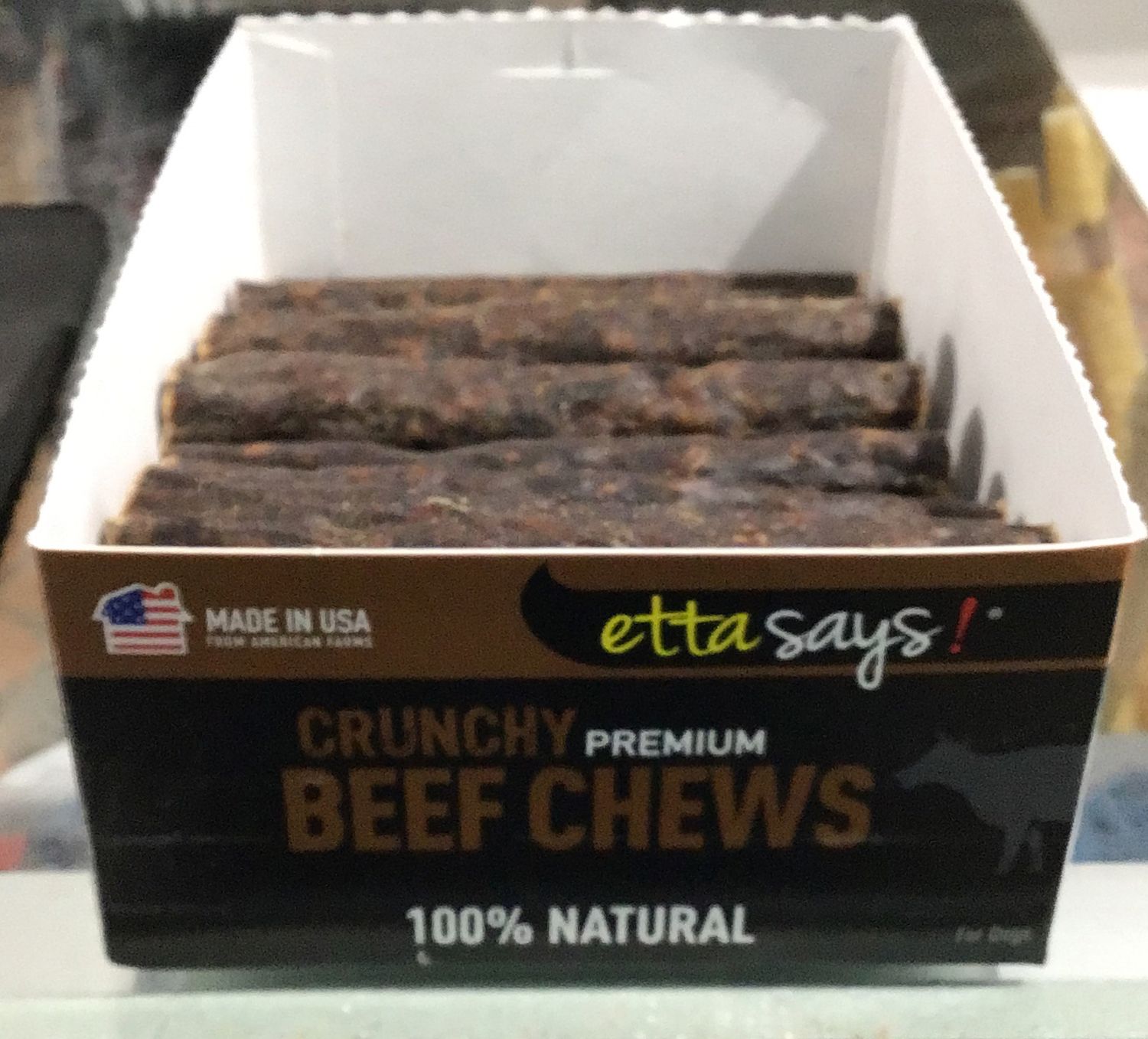 Etta Says Crunchy Beef Chews 4" 36 Ct