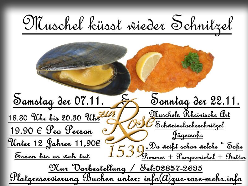 Muschel küsst Schnitzel 07.11.2026 (Kind unter 12 Jahre)
