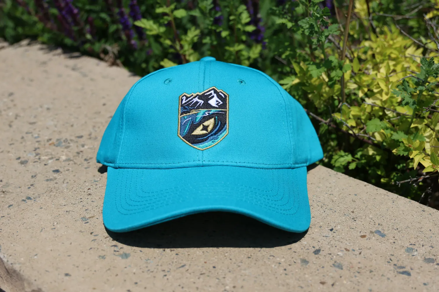 Tahoe Knight Monsters Core Solid Shield Scene Logo All Teal Curved Brim Hat