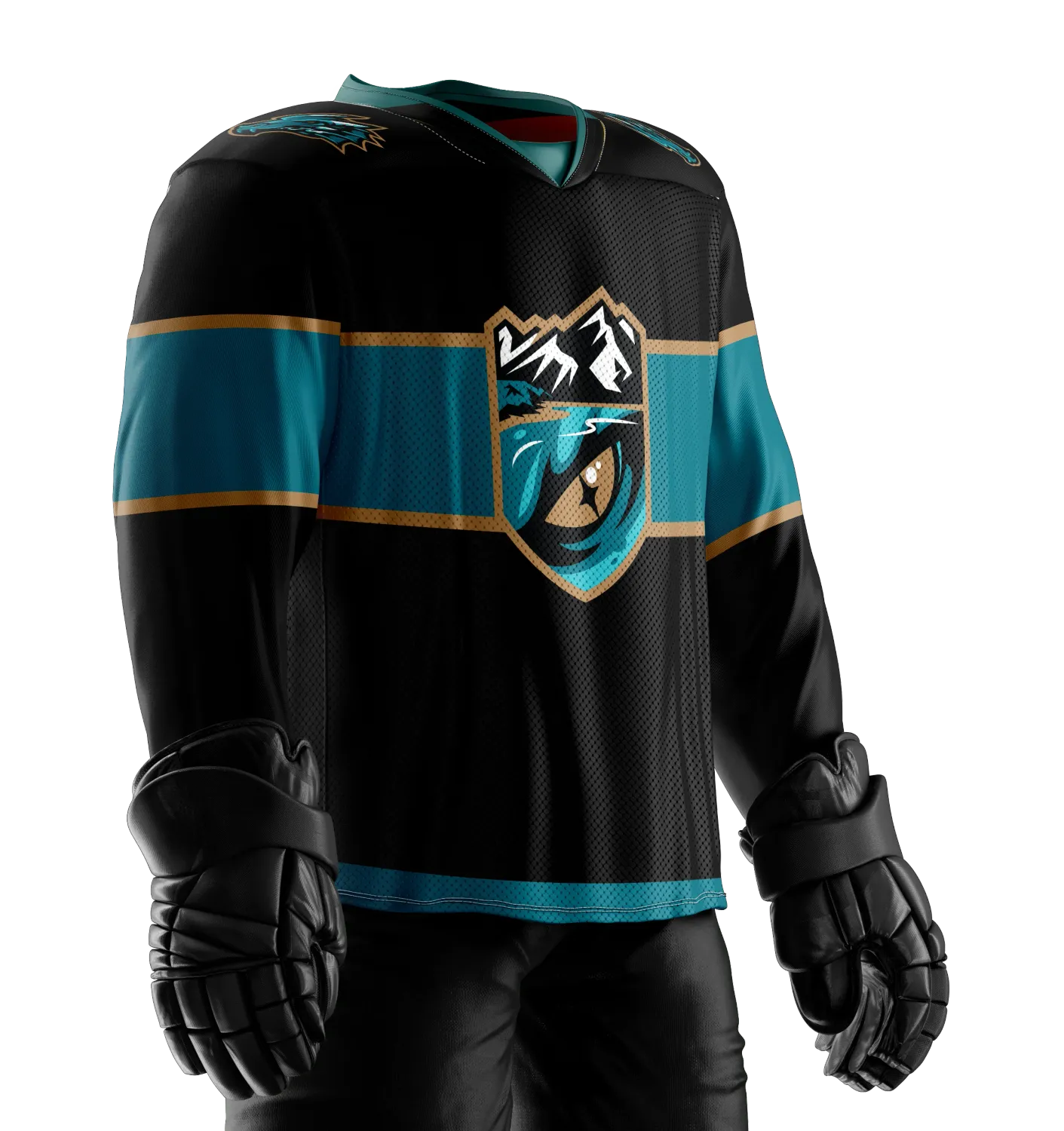 Tahoe Knight Monsters Adult Black Replica Jersey, Size: Small