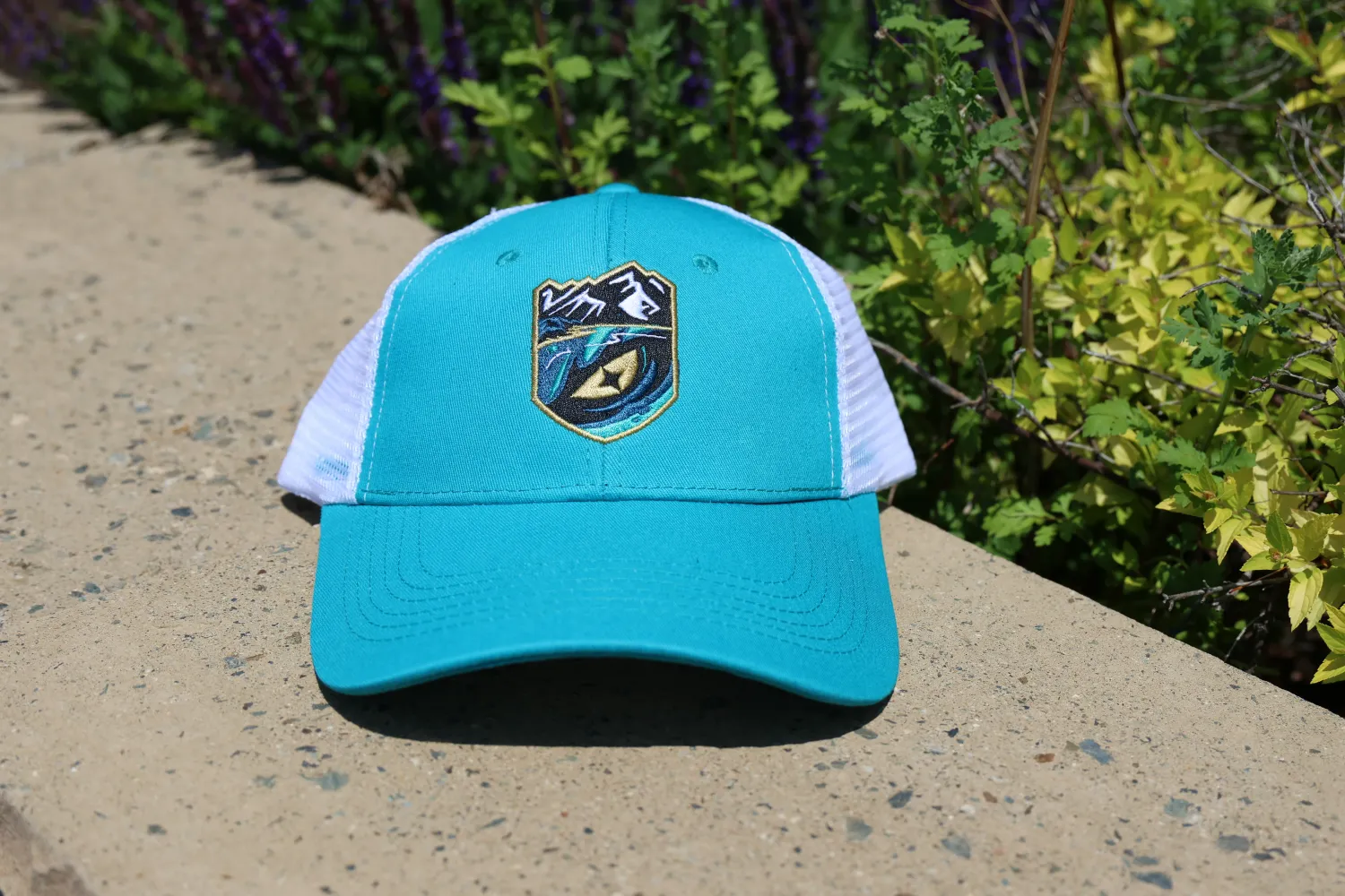 Tahoe Knight Monsters Core Shield Scene Logo Teal/Wht Performance Hat