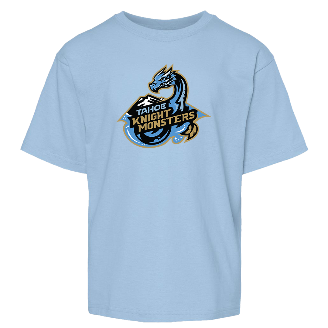 TKM Primary Logo Youth Gold Soft Touch T-Shirt - Light Blue