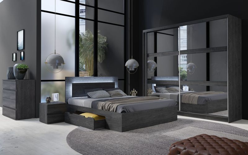 Schlafzimmer Set Togo in Anthrazit