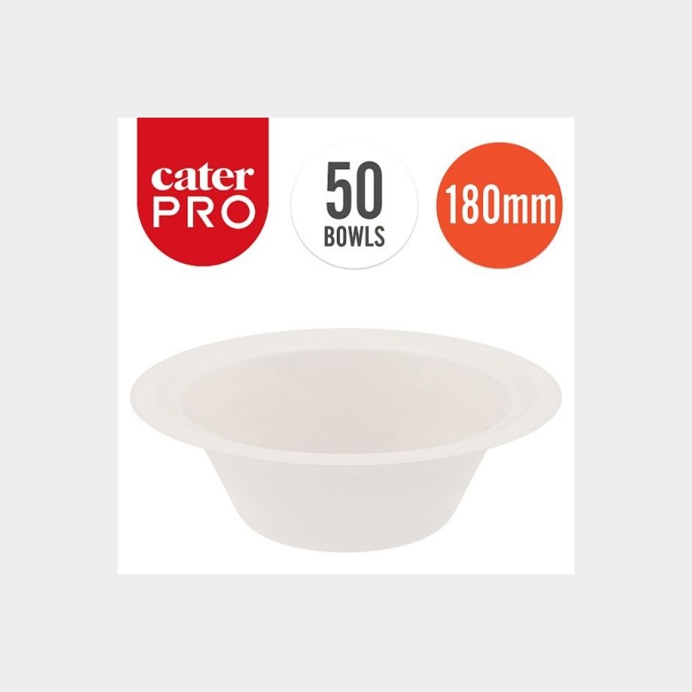 CaterPro 50 bagasse Bowls 180mm packsize case of 1