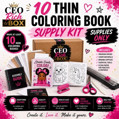 10 Thin Coloring Book Supplies only  (Everything Included Except Printer)