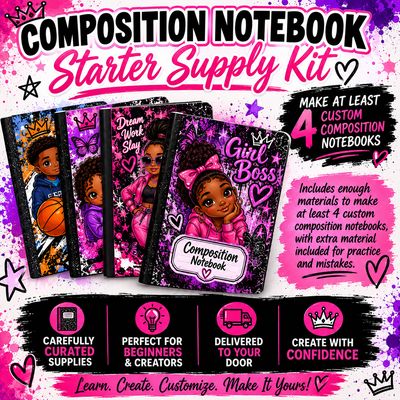 4 Pack Starter Composition Notebook All In One Bundle