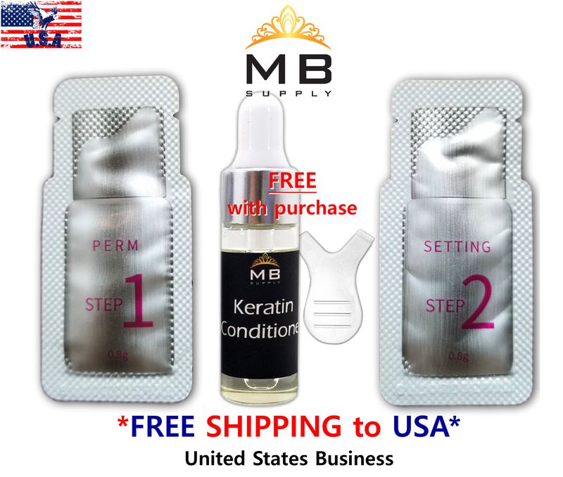 5-Minute Eyelash Perm/Lift Packets Sets of 10 Each #1 & #2 Free Y-Tool & Keratin Conditioner