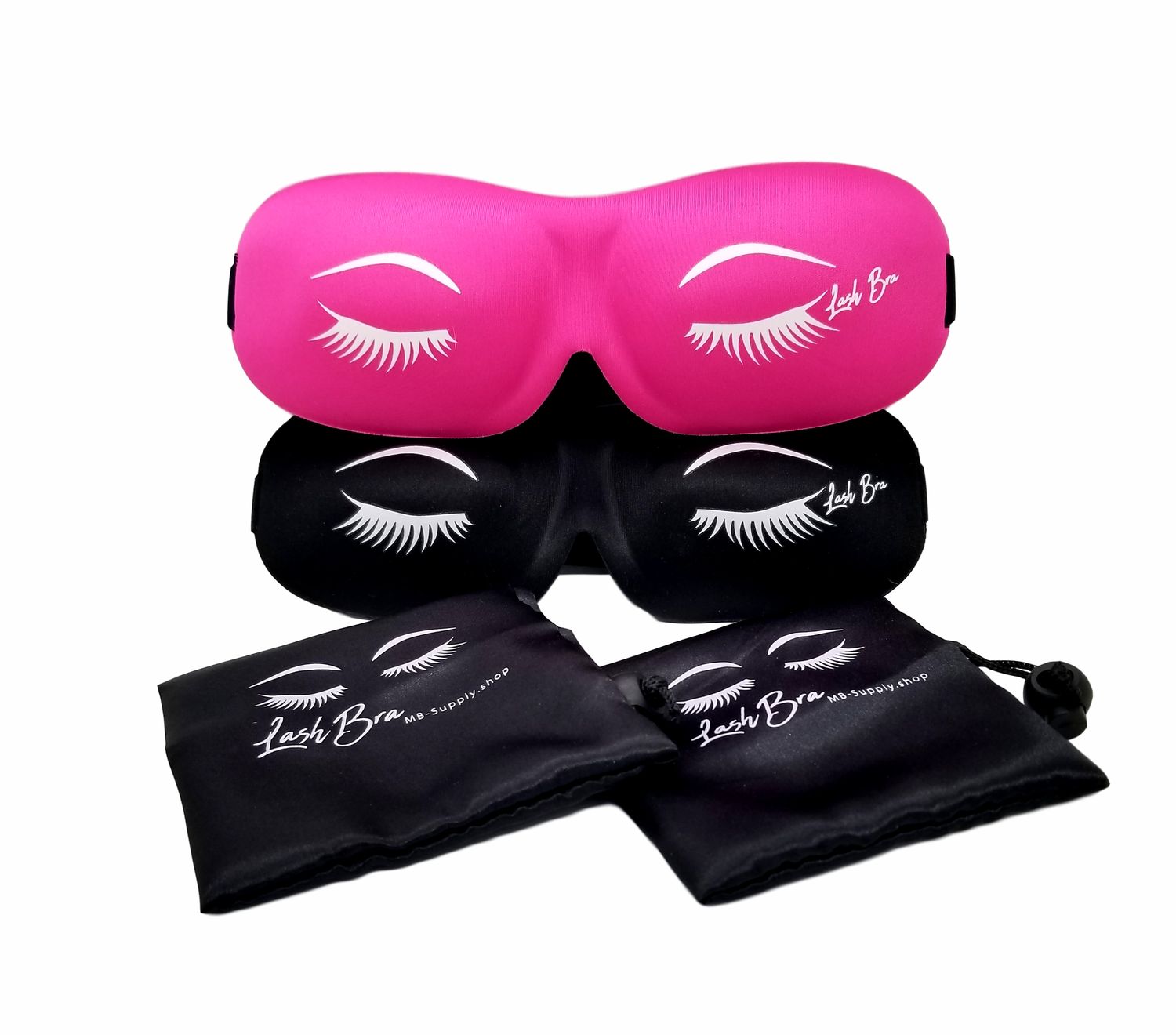 2-3D Lash Bra One BLACK & One Pink Sleep MASK Protects Eyelash Extensions While U SLEEP