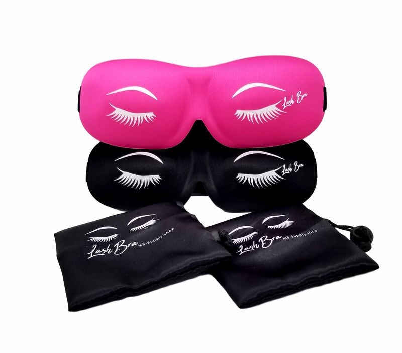 2-3D Lash Bra One BLACK & One Pink Sleep MASK Protects Eyelash Extensions While U SLEEP